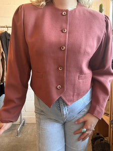 Vintage Button Down Cropped Jacket