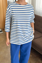 Load image into Gallery viewer, Le Bon Shoppe Marseille Top - Blue Stripe on Cream