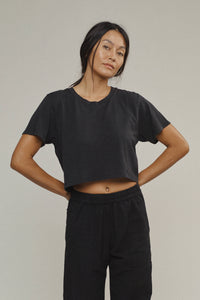 JUNGMAVEN Super Cropped Lorel Tee - Black