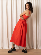 Load image into Gallery viewer, TIE BACK MIDI DRESS - Poppy