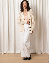 Load image into Gallery viewer, OPEN KNIT CARDIGAN - Cream