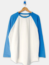 Load image into Gallery viewer, Le Bon Shoppe Heavy Cotton Raglan Tee - White/Blue
