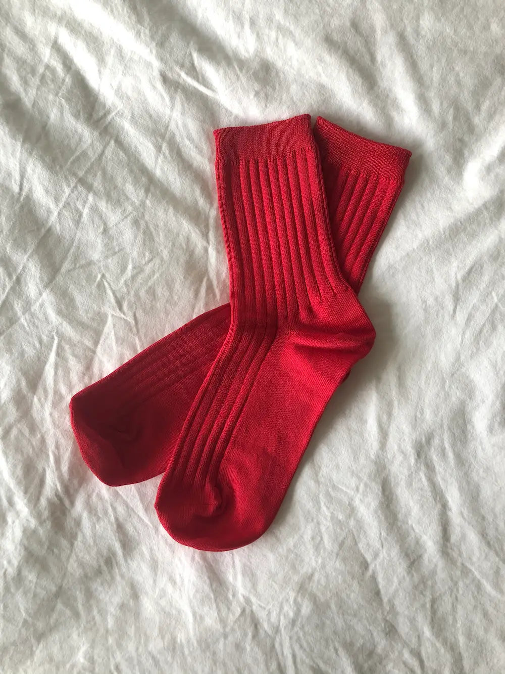 Her Socks - Mercerized Combed Cotton Rib - CLASSIC RED