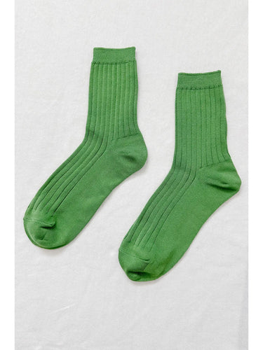 Her Socks - Mercerized Combed Cotton Rib - JADE