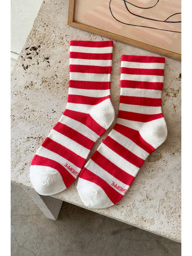 WALLY SOCKS -  Wide / Red Stripe