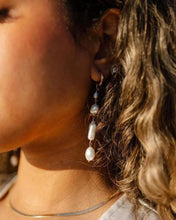 Load image into Gallery viewer, DEA DIA - Pearl Hoop Drop Earrings