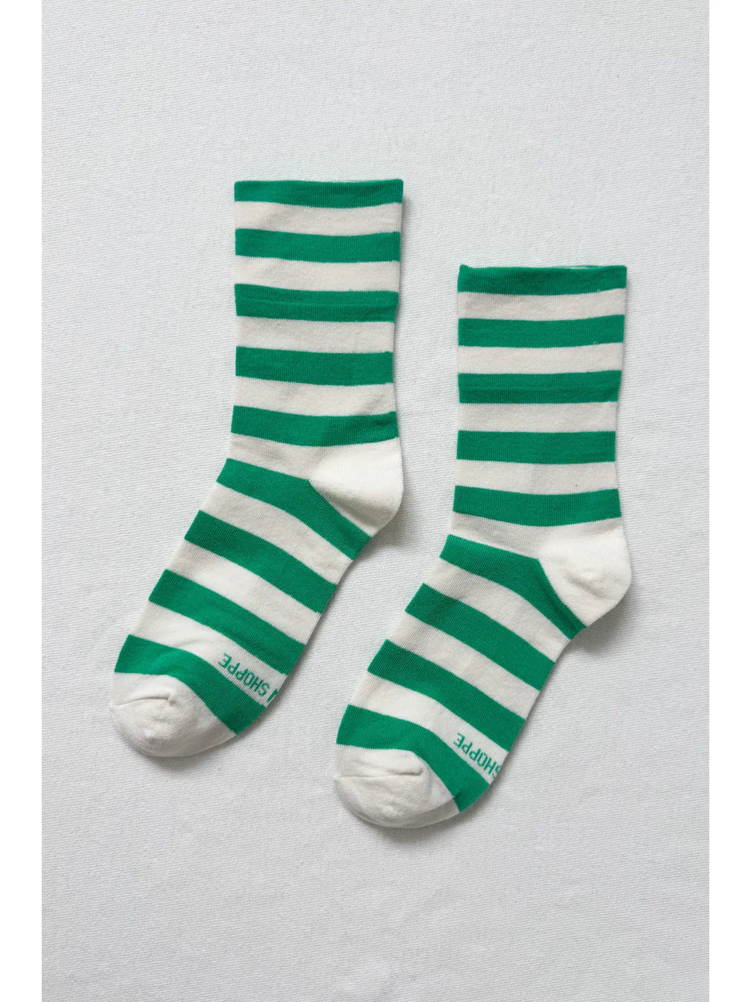 WALLY SOCKS -  Wide / Green Stripe