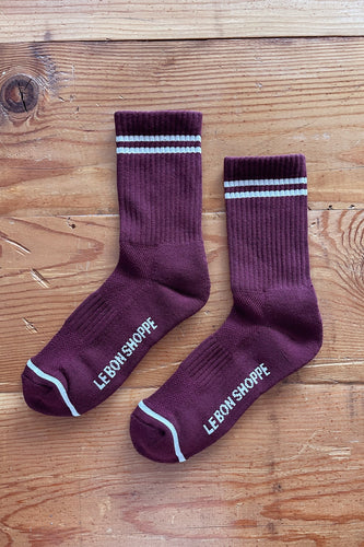 BOYFRIEND SOCKS - Maroon