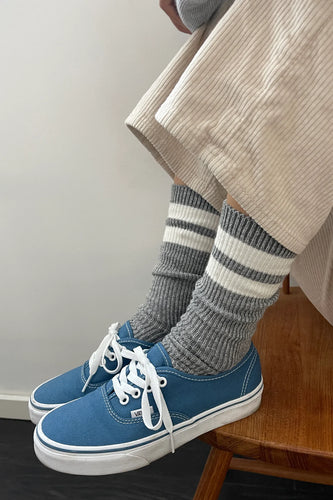 GRANDPA VARSITY SOCKS - Stone/Sugar