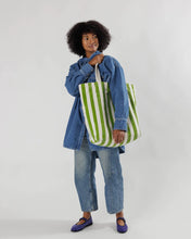 Load image into Gallery viewer, Giant Pocket Tote - Green Awning Stripe