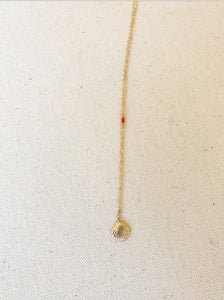 Small Gold Shell Charm Necklace