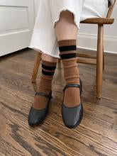 Grandpa Varsity Socks - Tawny / Black Stripe