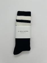 Load image into Gallery viewer, Grandpa Varsity Socks - Black Sugar Stripe
