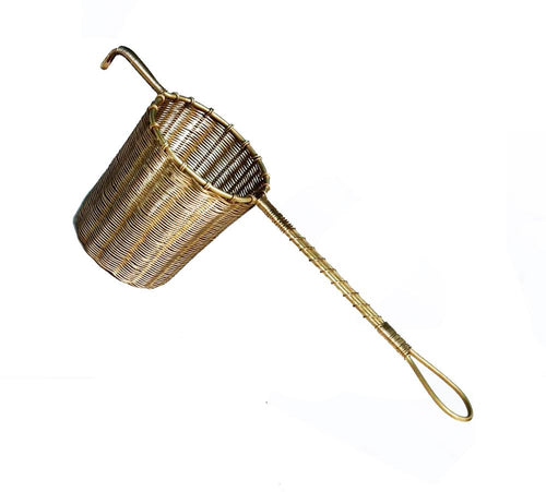 WOVEN BRASS : Large Tea Strainer with Handle