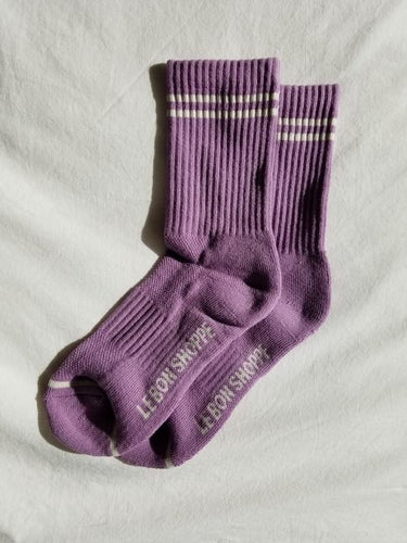 Le Bon Boyfriend Socks - grape